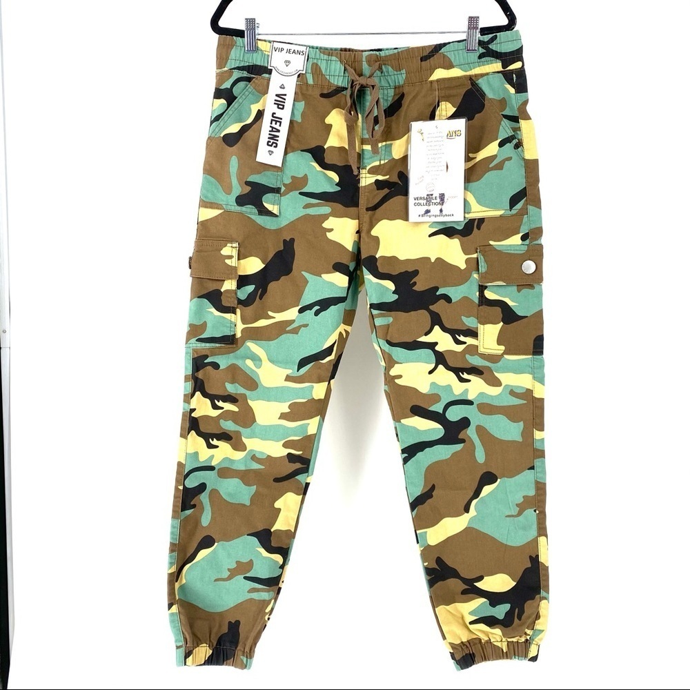 VIP Jeans Women's' Camo Cargo Pocket Denim Jogger